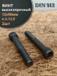 Винт высокопрочный НР М12х90 мм к.п.12.9 черный DIN912, 2 шт.