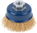 Щетка для УШМ "чашка", латунир.витая проволока 0,3мм, М14 CUTOP Profi