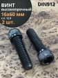 Винт высокопрочный ПР М16х60 мм к.п.12.9 черный DIN912, 2 шт.