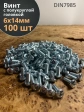 Винт с полукруглой головкой М6х14 ОЦ DIN7985, 100 шт.