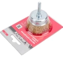 Щетка для дрели "чашка", со шпилькой, латунир.вит.проволока, Matrix