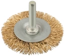 Корщетка-колесо, со штифтом, стальн.латунир.волнист.проволока 50 мм MOS