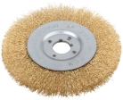 Корщетка-колесо, посадочн.д.22,2мм, стальн.латунир.волнист.проволока, 150 мм
