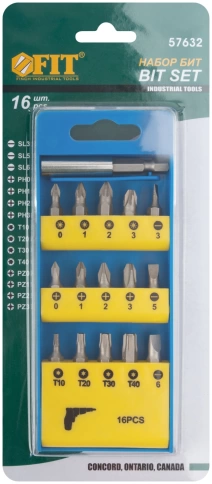 Набор бит 15шт., CrV, 25мм+адаптер фото 3