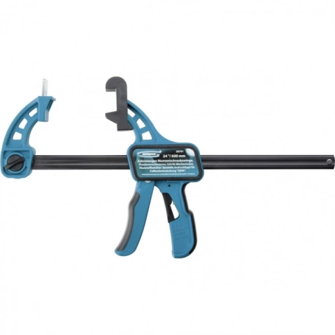 Струбцина тип пистолет реечная, быстрозажимн.,пластик.корп.,пошаг.м-зм 600 мм Gross фото 1