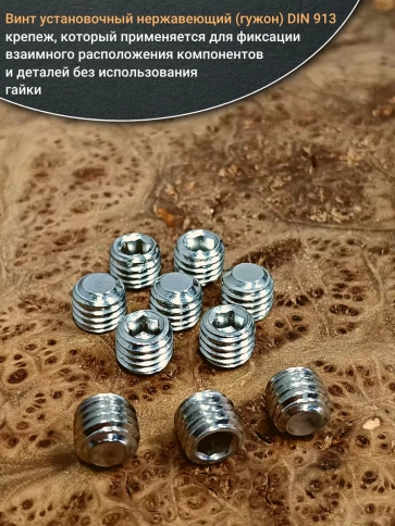 Винт установочный нержавеющий 12х10 DIN913 (гужон) фото 4