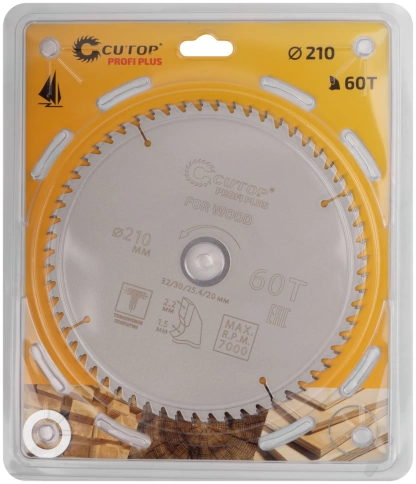 Диск пильный по дереву с тефл.покр.60Т CUTOP Profi Plus/2,2х32/30/25,4/20 мм фото 6