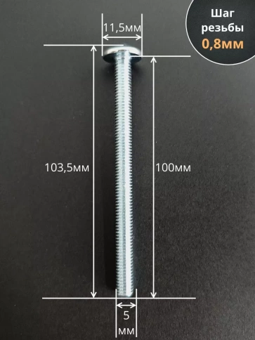 Винт с прессшайбой М5х100 полукруглая головка DIN967, 10 шт. фото 2
