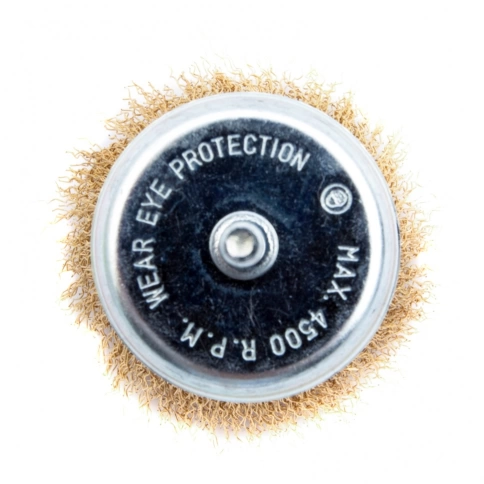 Щетка для дрели "чашка", со шпилькой, латунир.вит.проволока, Matrix фото 5