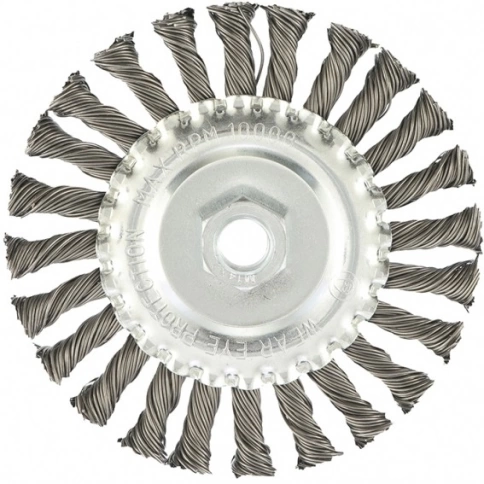 Щетка для УШМ плоская, кручен.проволока 0,8мм, 125 мм М14 Matrix фото 1