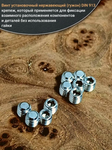 Винт установочный нержавеющий М3х3 DIN913 (гужон), 10 шт. фото 4