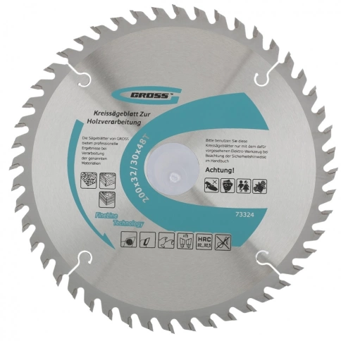 Диск пильный по дереву 48 зубьев + кольцо 32/30 мм Gross фото 1