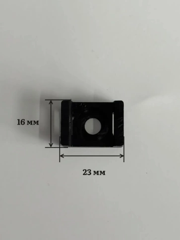 Площадка под хомут стяжку усиленная 16х23 мм черная, 50 шт. фото 2