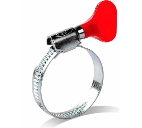 Хомут червячный 12-20 с барашком металлический, 5 шт. фото 4