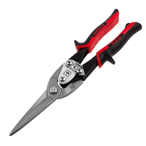 Ножницы по металлу удлиненные 290 мм прямой рез сталь CRMO двухкомп. обрез.рук PRO Matrix фото 1