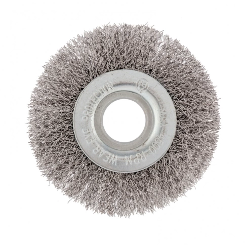 Щетка для УШМ плоская, вит.проволока, посадка 22,2мм, 100 мм М14 Сибртех фото 2