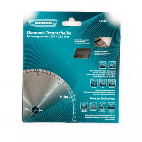 Диск алмазный турбо-сегментный сухое резание 150х22,2 мм Gross фото 4