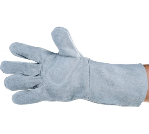 Краги серые спилковые 35 см ПРОФЕССИОНАЛ фото 3