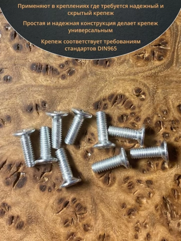 Винт потайной оцинкованный 4х16 DIN965, 10 шт. фото 4