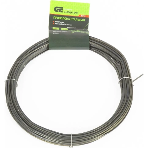 Проволока стальная вязальная 30 м термообработанная 1,2 мм, Сибртех фото 1