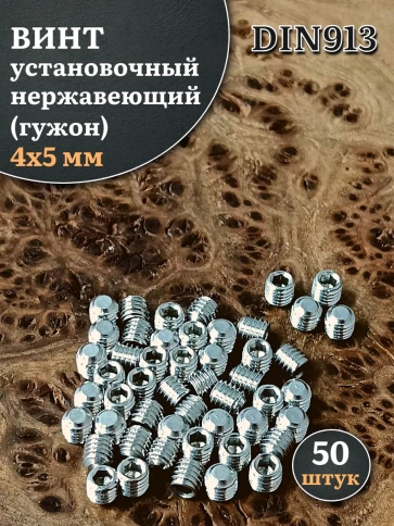 Винт установочный нержавеющий 4х5 DIN913 (гужон) фото 1