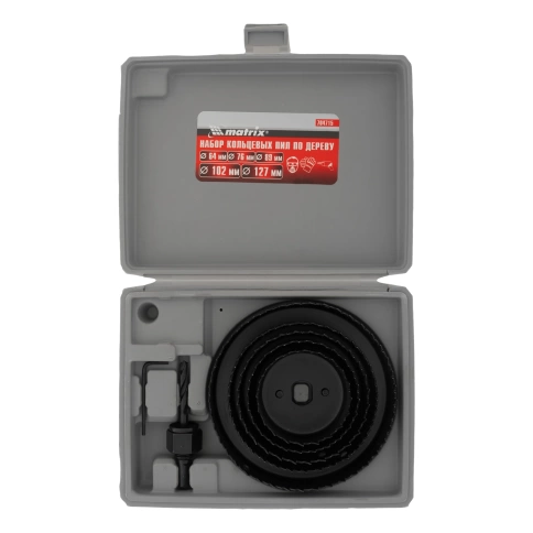 Набор пил кольцевых по дереву 64-127 мм 8 предметов Matrix фото 1