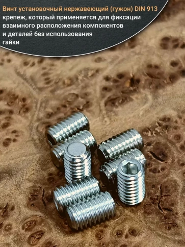 Винт установочный нержавеющий М3х12 DIN913 (гужон), 10 шт. фото 4