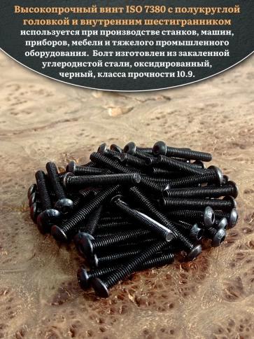 Винт чёрный 4х30 ISO 7380 под шестигранник к.п.10.9 фото 19