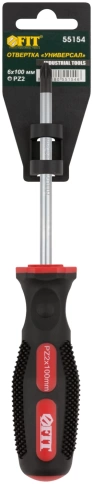 Отвертка Универсал, CrV сталь, прорезин.ручка, Профи 6х100 мм РZ2 фото 3