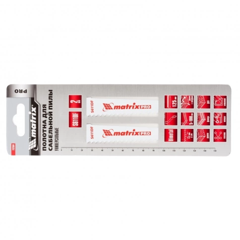 Полотна для пилы сабельной универс, 125/4,3 мм S611DF Bimetal PRO 2шт Matrix фото 2