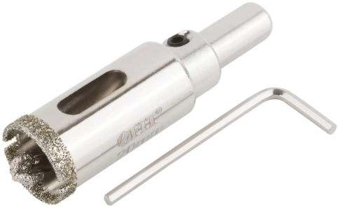 Коронка по керамограниту, камню и кафелю кольцев с центров сверлом 20х67 мм фото 1