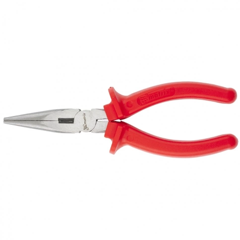 Длинногубцы Econom, прямые шлифованные, пластмассовые рукоятки 160 мм Matrix фото 1