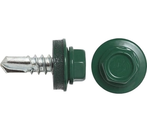 Саморез кровельный, 4,8х29 зеленый мох RAL6005 1000 шт фото 5