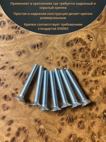 Винт потайной оцинкованный 4х30 DIN965, 100 шт. фото 5