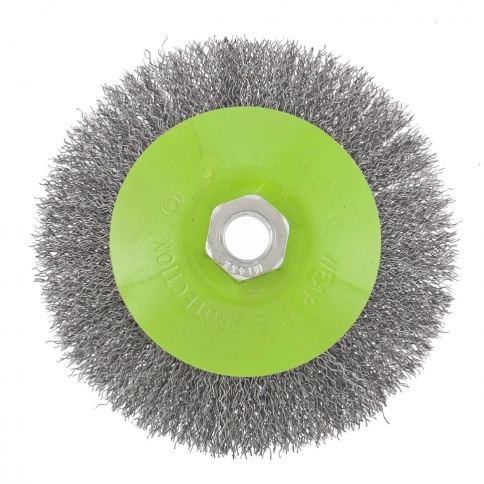 Щетка для УШМ "тарелка", вит.проволока 0,3мм, 125 мм М14 Сибртех фото 1