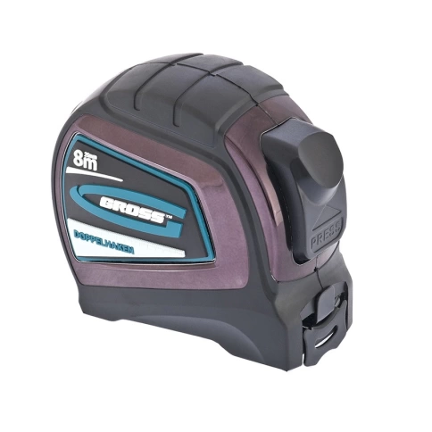 Рулетка Doppelhaken 8м x 25мм,двухстор.зацеп,Нейлон,двустор.шкала,автоматич.фиксGross фото 2