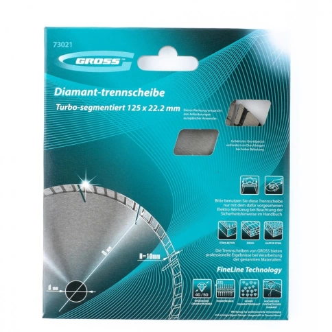 Диск алмазный турбо-сегментный сухое резание 230х22,2 мм Gross фото 3