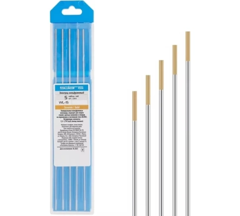 Электроды вольфрамовые WC-15 d.3,0 золотые SOLARIS фото 1