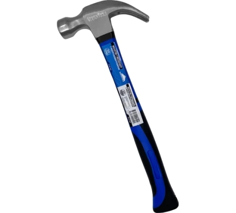 Молоток-гвоздодер, фибергласовая обрезиненная рукоятка 450 гр. фото 1