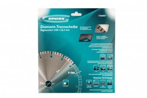 Диск алмазный лазерная приварка турбо-сегментов сухое резание 230х22,2 мм Gross фото 4