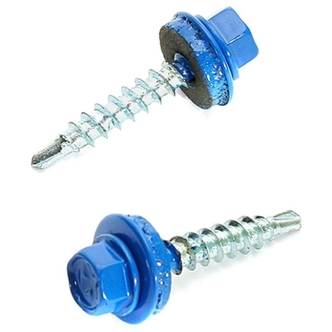 Саморез кровельный, 4,8х35 сигнально-синий RAL5005 фото 1