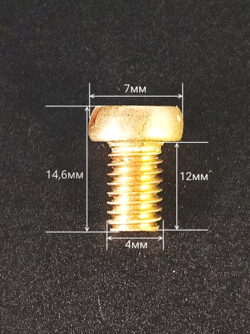 Винт 4х12 латунный с цилиндрической головкой DIN84,10 шт фото 3