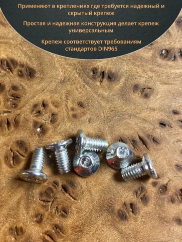 Винт потайной оцинкованный 4х8 DIN965, 100 шт. фото 4