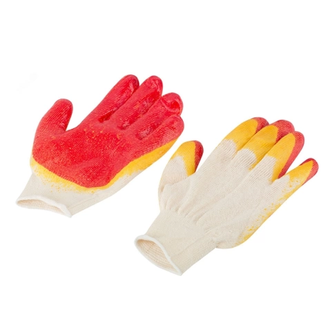 Перчатки вязаные х/б с двойной латексной заливкой наладонника фото 2