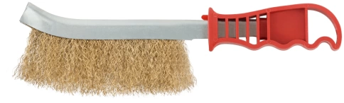 Корщетка с изогнутой пластиковой ручкой, латунированная, тип В фото 1