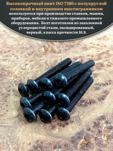Винт чёрный 4х30 ISO 7380 под шестигранник к.п.10.9 фото 11