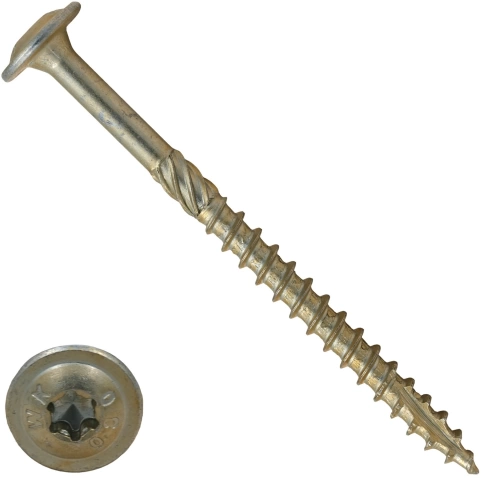 Саморез 6х80 по дереву с прессшайбой Тorx, ЖЦ, 10 шт., фото 5