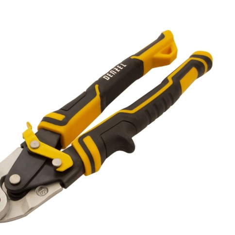 Ножницы по металлу, 270 мм, прямой проходной рез., сталь-CrMo, трехкомп.рук Denzel фото 4
