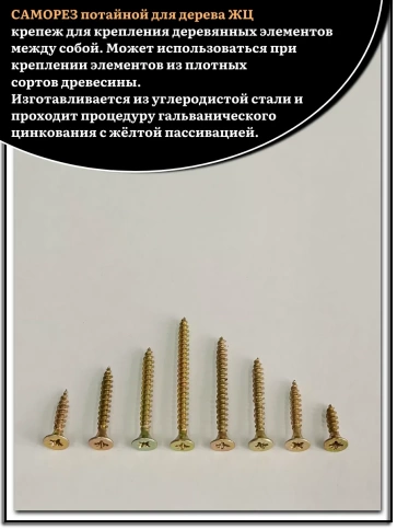 Саморезы по дереву М3,5 ЖЦ набор 1 ( 160 шт) фото 4