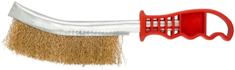 Корщетка с изогнутой пластиковой ручкой, латунированная, тип В Курс фото 1